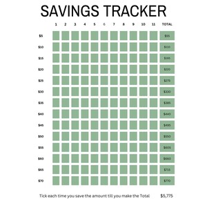Savings Tracker *Printable* 8.5x11&quot;