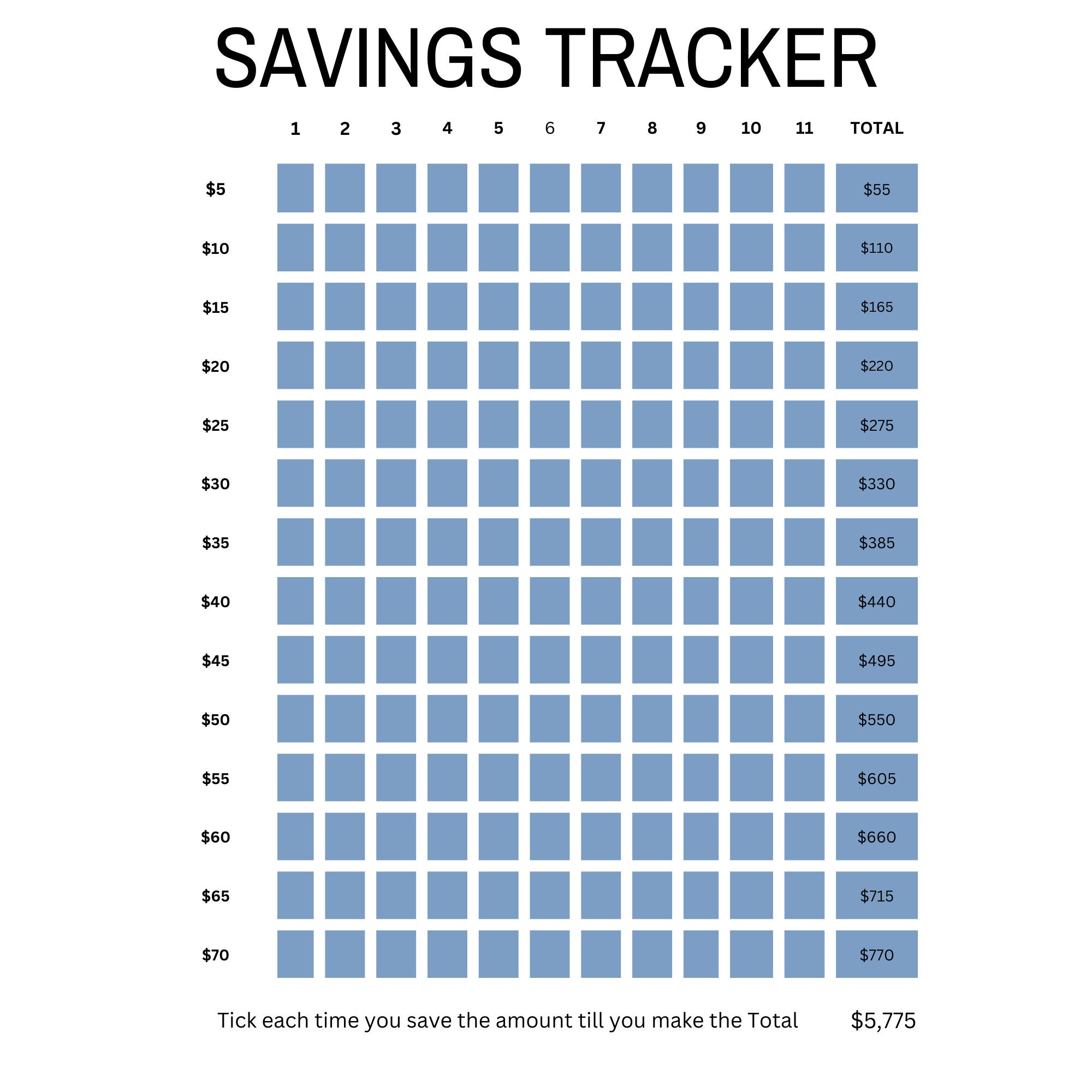 Percent Tracker Pdf Savings Tracker printable 8.5x11 - Etsy