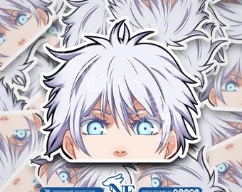 Pegatina de anime J J K Goj Satoru / Pegatina de mirón de anime para autos, botellas de agua, computadoras portátiles / Regalos de anime para ella, él