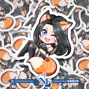 Anime Girl Fox Sticker | Anime Stickers | VTuber Sticker | Vinyl Stickers | Stickers for Laptop | Water Bottle Stickers | Water Resistant