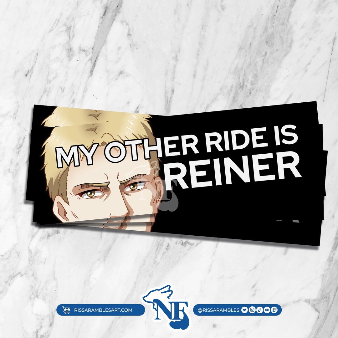 Reiner Sticker A O T Reiner Braun Bumper Sticker Magnet | Anime Eyes Bumper Sticker ...
