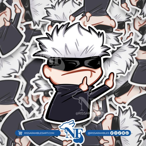 Coffret Cadeau Jujutsu Kaisen - 100 Autocollants + Porte-clés Gojo Satoru - Pour Fans D'anime, Décoration Et Collection