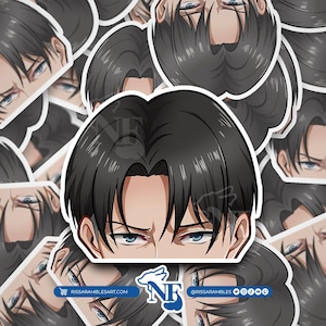 A O T Levi Ackerman Peeker Vinyl Decal Sticker | Anime Peeker Sticker for Cars, Water Bottles, Laptops | Anime Gifts for Her, Him