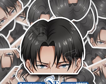 Calcomanía de vinilo de A O T Levi Ackerman Peeker / Calcomanía de anime Peeker para autos, botellas de agua, computadoras portátiles / Regalos de anime para ella, él