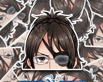 A O T Hange Zoe Peeker vinyl sticker sticker | Anime-peekersticker voor auto's, waterflessen, laptops | Anime-cadeaus voor haar en hem