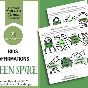 Affirmationskarten für Kinder, Affirmationskarten für Kinder, Affirmationskarten für Kinder, tägliche Affirmationen, emotionales Lernen, Stärkung des Selbstwertgefühls