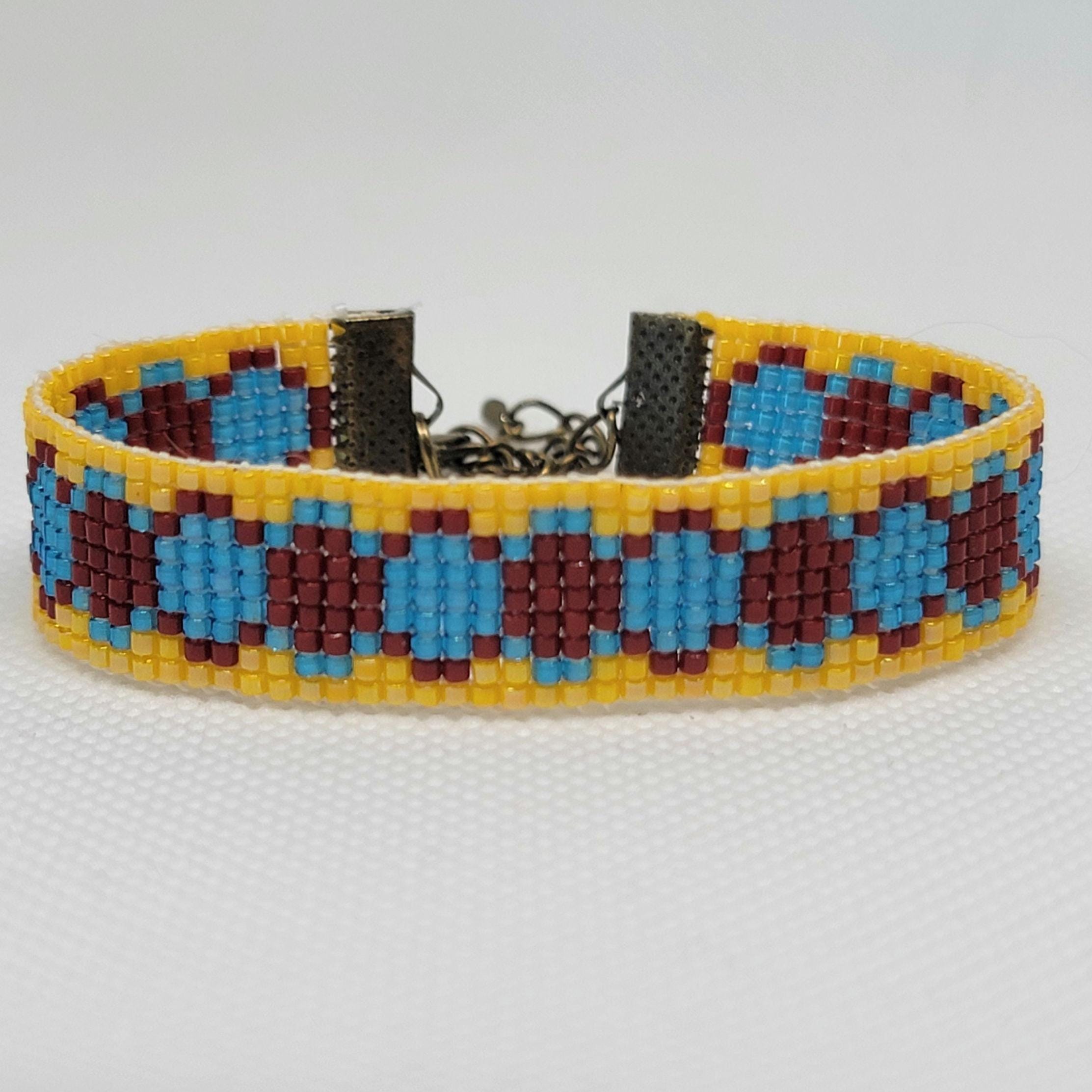 Bright Red, Blue and Yellow Bracelet. Elegant. Gift for Her. Cheery ...