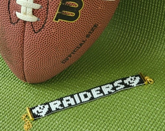 Pulseira de contas do Las Vegas Raiders, joia para fãs de futebol americano da NFL