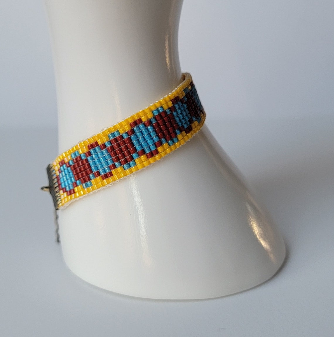 Bright Red, Blue and Yellow Bracelet. Elegant. Gift for Her. Cheery ...