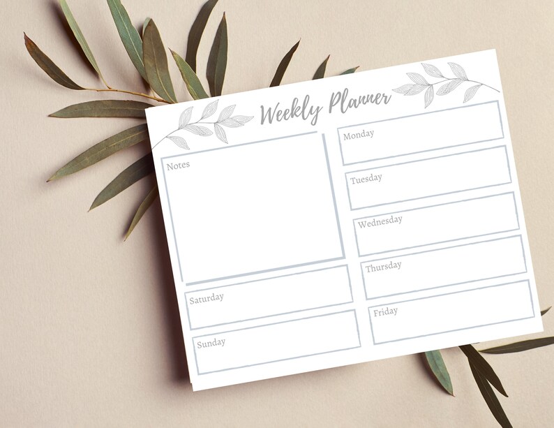 Weekly Planner Printable, Simple, Minimalist Style, Digital Download ...