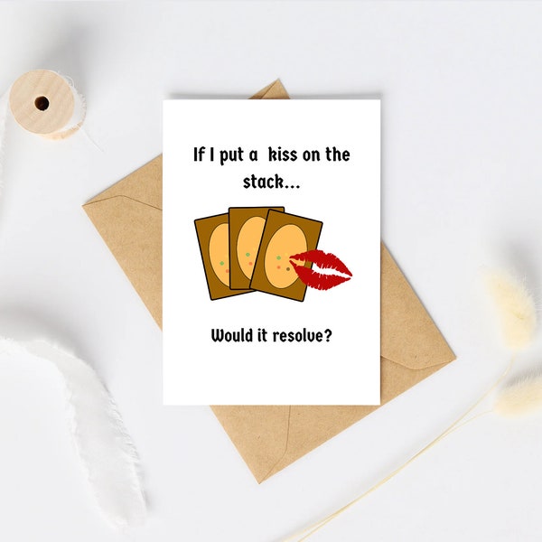 DIGITAL DOWNLOAD - Kiss on the Stack Card - Magic the Gathering - MTG Valentine's Day Card