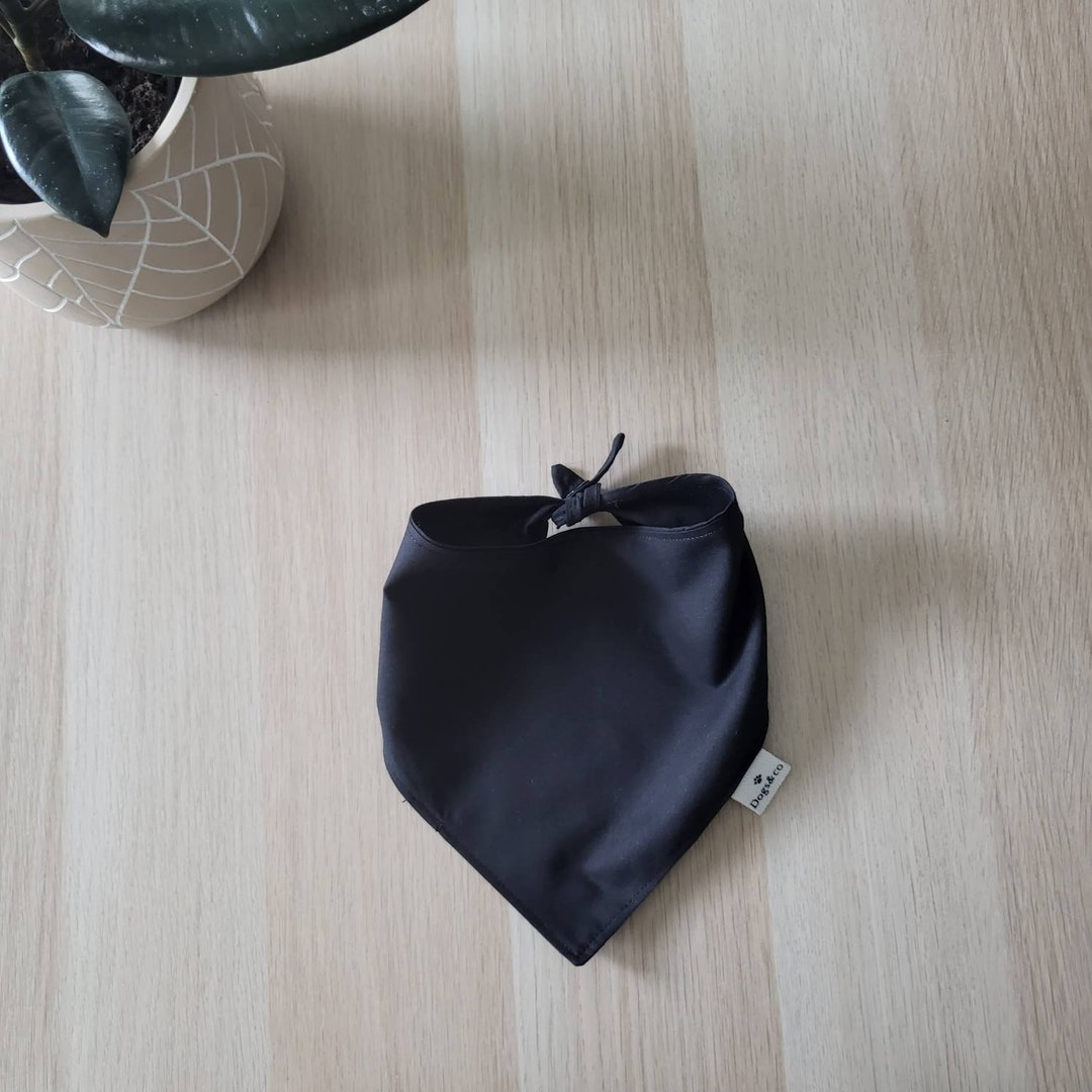 6 SIZES Plain Black Dog Bandana Black Dog Bandana Bandana Etsy
