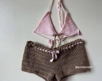 Teddy Bear Themed Crochet Set - Handmade