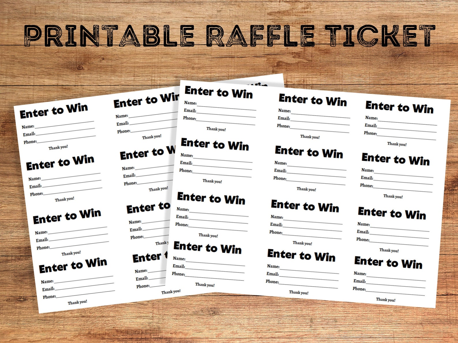 Printable Raffle Tickets Raffle Ticket Template Enter to Win Printable Raffle Tickets Raffle Ticket Template Enter to Win