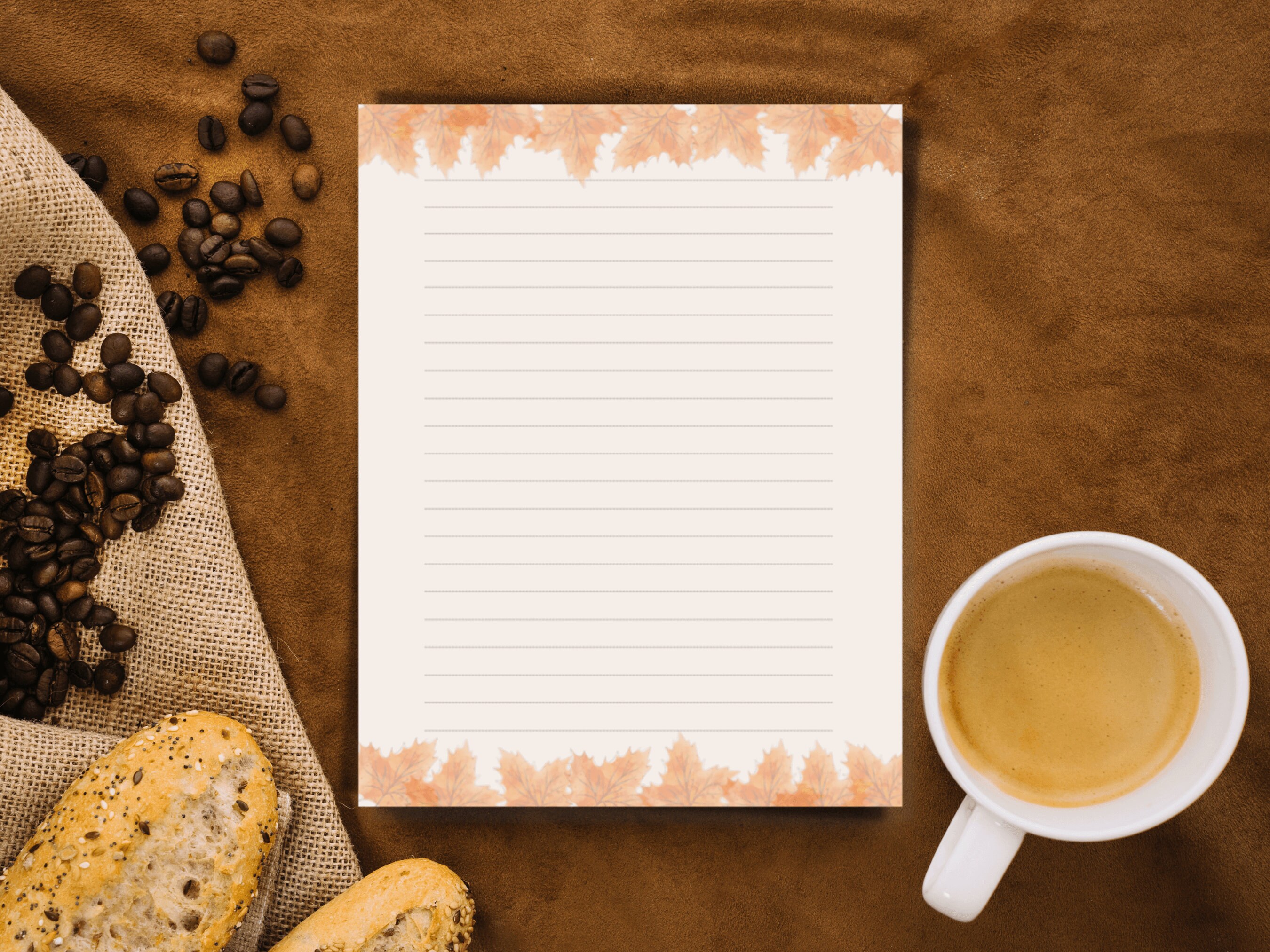 Fall Notes Printable Printable Fall Stationary, Autumn Stationary, Fall Note Paper, Digital ...