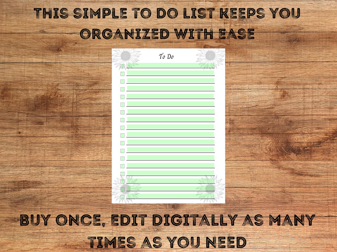 To Do List Printable, to Do List Template, to Do List Digital Download, to Do List for School ...