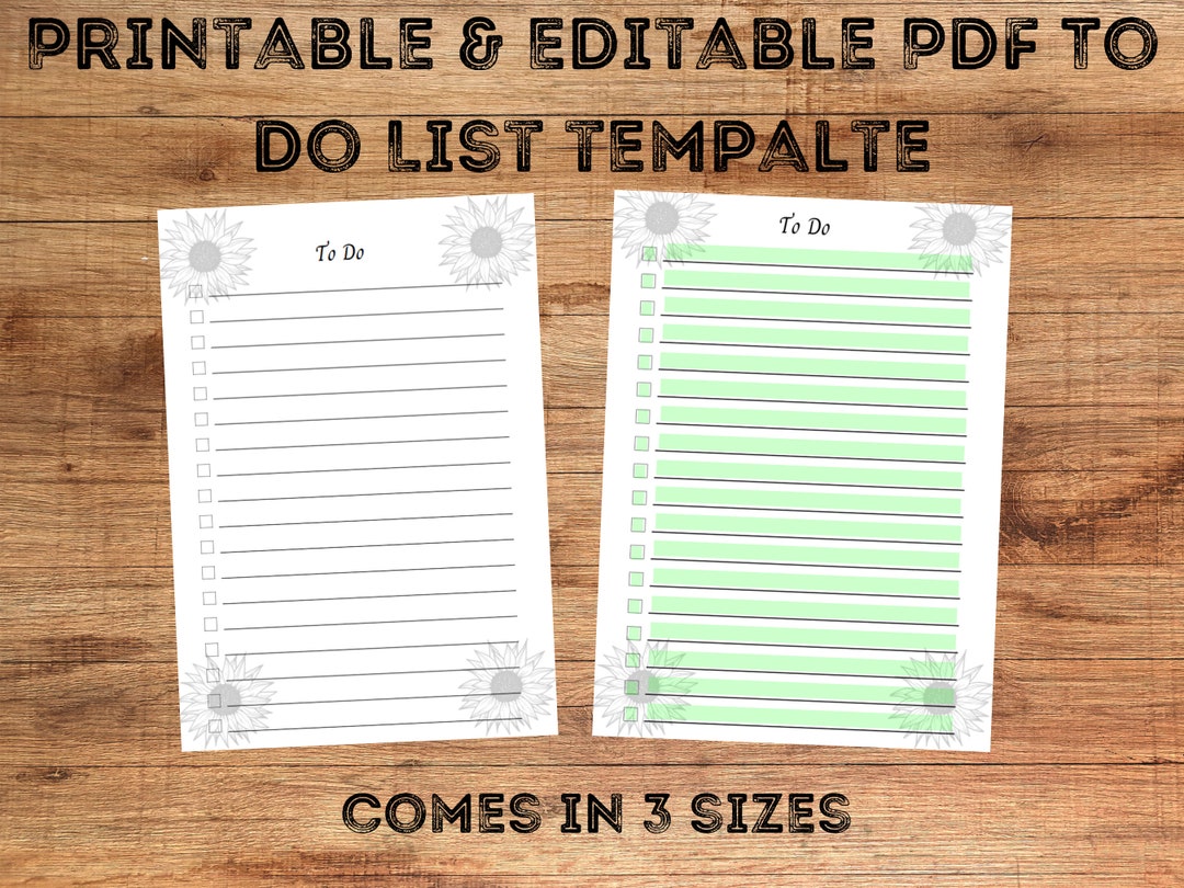 To Do List Printable, to Do List Template, to Do List Digital Download, to Do List for School ...