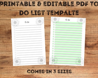 To Do List Printable, To Do List Template, To Do List Digital Download, To Do List for School, To Do List PDF Editable Template