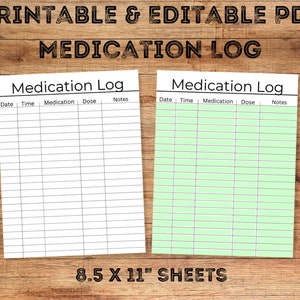 Medication Log Tracker, Medication Planner, Caregiver Daily Log, Medication Tracker Template, Medication Log Planner, Medication Reminder