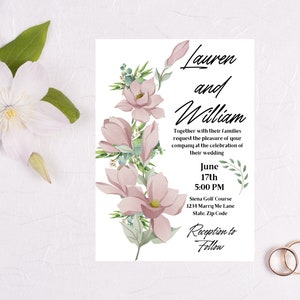 WEDDING INVITATION| EDITABLE Portrait Style Template| Easy to Edit with Canva| Ready For Your Personal Touch