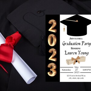 GRADUATION| Editable Portrait Style Invitations| Easy to Edit in Canva| Ready for your personal touch