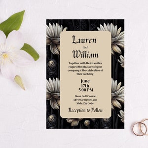 WEDDING INVITATION| EDITABLE Portrait Style Template| Easy to Edit with Canva| Ready For Your Personal Touch