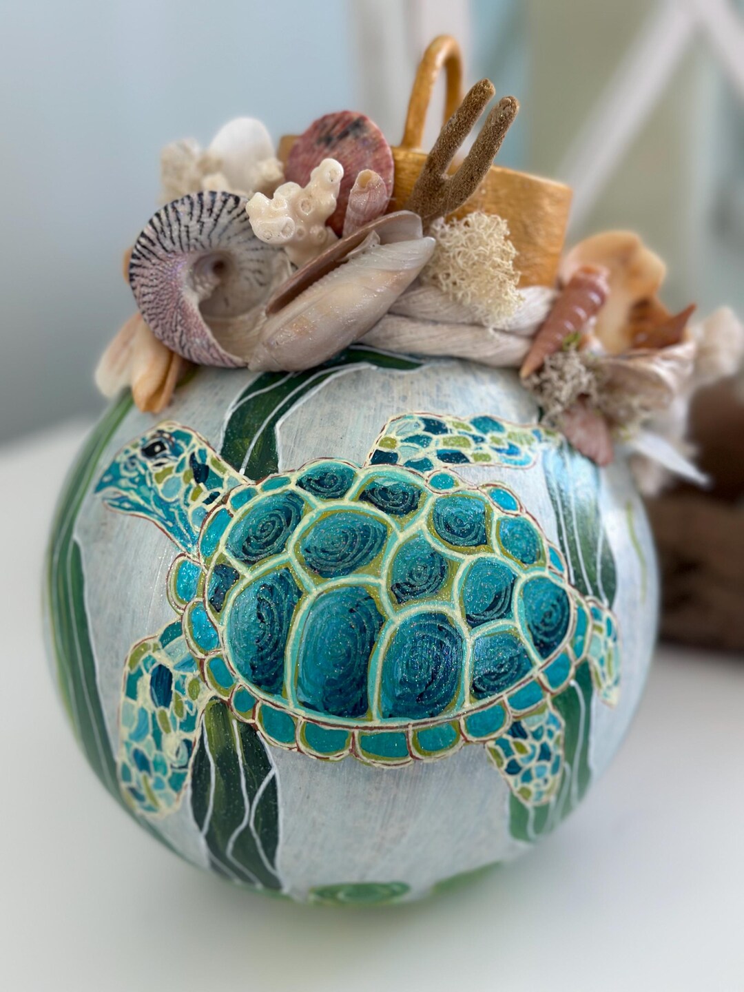 Tabletop Turtle TURTLE- Seaturtle 7” Tabletop Globe. Lights Up! - Etsy