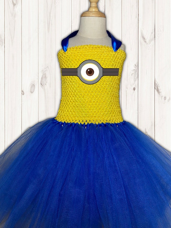 ワンピース Luminous tulle ribbon drape minionepiece Minions Costume Tutu Party Dress With Cotton Lined Top - Etsy