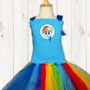 MLP Rainbow Dash Tutu Party Dress with Cotton Lined Top - Friendship is Magic, Pony - Free Shipping!