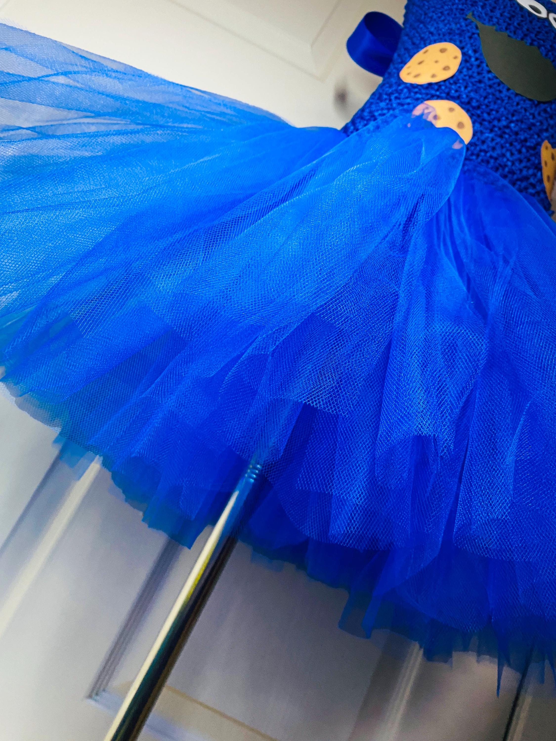 Cookie Monster Costume Tutu Dress with Cotton Lined Top
