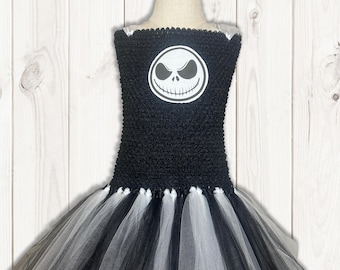 Jack Skellington, Nightmare Before, Tutu Party Dress with White Cotton Lined Top - Free Standard Shipping
