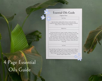4 Page Essential Oil Guide | Soap Making | Candle Making | Diffusers | Aromatherapy | Fragrance | Home | Download | Terpenes | Printable