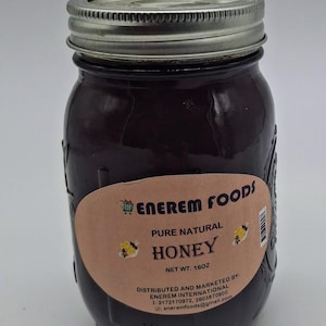Enerem Pure African Natural Honey / Oyin Gidi / Original Raw Unfiltered Honey (16oz)