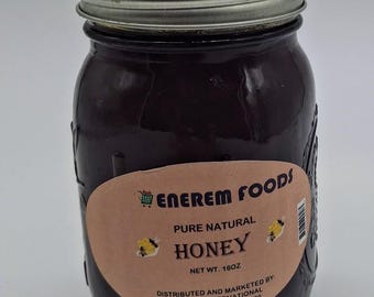 Enerem Pure African Natural Honey / Oyin Gidi / Original Raw Unfiltered Honey (16oz)
