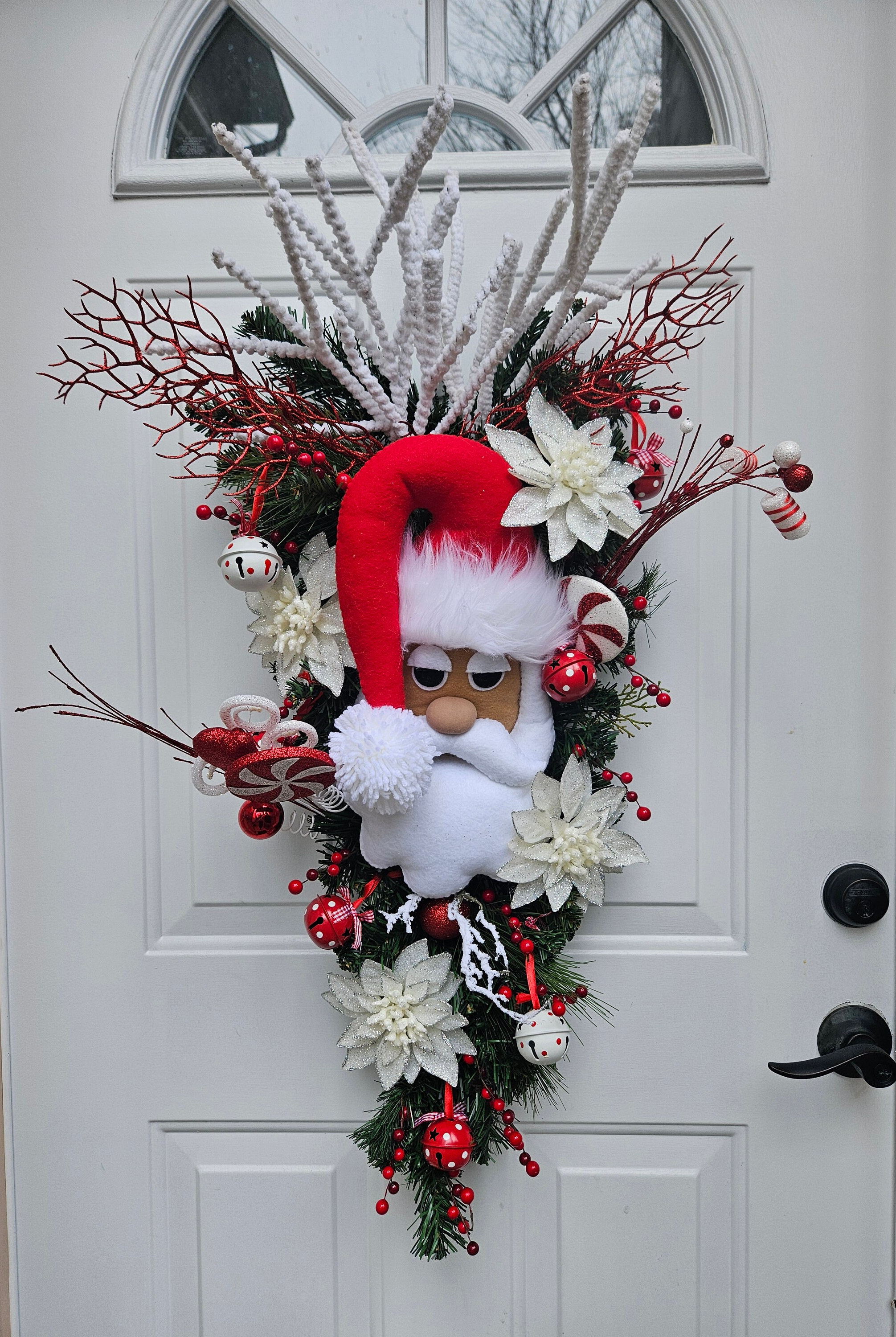 XL Christmas Swag With Jolly Santa and Festive Flair - Etsy