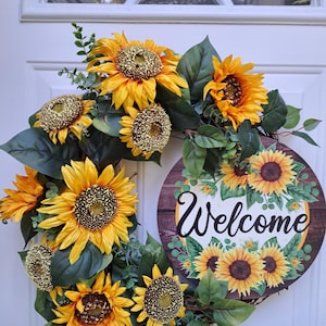 Sunflower Wreath, Summer Wreath, All Season Wreath, Front Door Decor