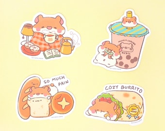 Cute Muffinmaru Waterproof Sticker, Relaxing Time, Laptop Decor
