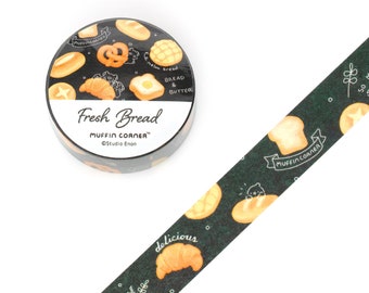 Cute Bread Washi Tape, Muffin Corner, Kawaii Journal Tape