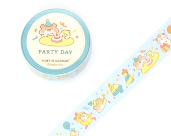 Kawaii Party Day Washi Tape, Muffin Corner, Bullet Journal