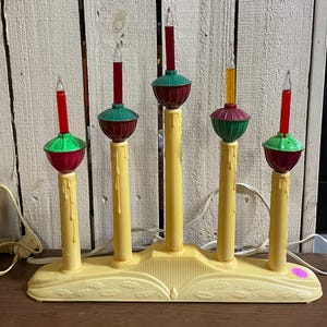 Vintage Window Christmas bubble light Drip Five Candelabra