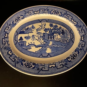 Homer Laughlin Blue Willow China Oval Serving Platter Restaurant Ware