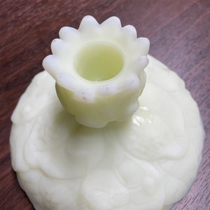 Fenton Glass Custard Candle Stick Holder