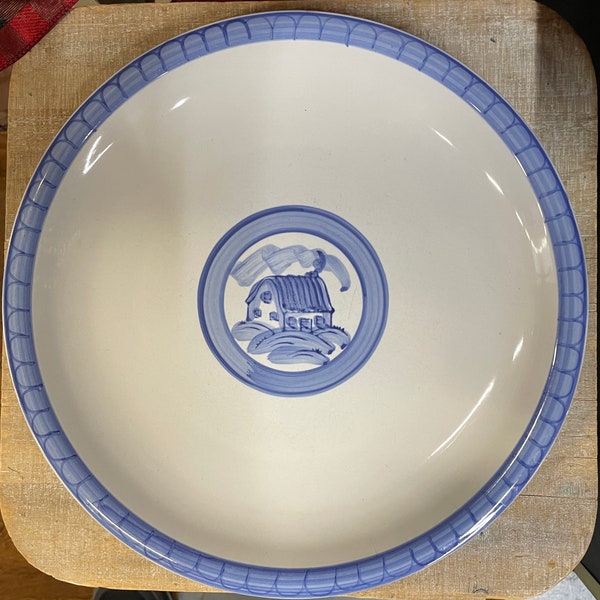 Folkcraft Stoneware Plates Blue Pastures