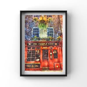 Der Temple Bar Dublin Aquarell Druck