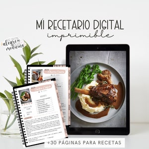 RECETARIO COCINA DIGITAL | Postres | Entrantes | Bebidas | Plato principal | Notas | Presupuesto Mensual | Extras | Comida | Chefs |