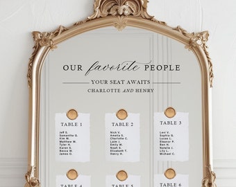 Wedding Sign Decal, Seating Chart Decal Wedding, Custom Vinyl Wedding Mirror Decal, Wedding Mirror Decals, Our Favorite People, Personalized