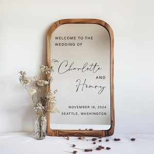 Wedding Welcome Sign Decal, Custom Wedding Mirror Sticker Vinyl Decal, Wedding Decal Signage, Custom Wedding Vinyl Decal Wedding Mirror Sign