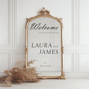Wedding Welcome Sign Decal, Custom Wedding Mirror Lettering Decal, Personalized Wedding Sign, Wedding Vinyl Decal, Custom Wedding Decal