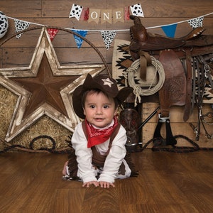 Cowboy, Western Digital Background, Birthday, First Birthday, Digital Backdrop, Digital Background