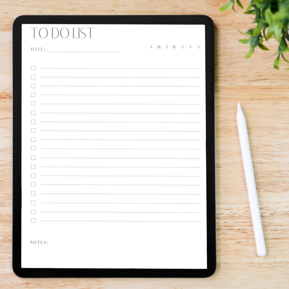 Modern to Do List Digital Checklist Template - Etsy
